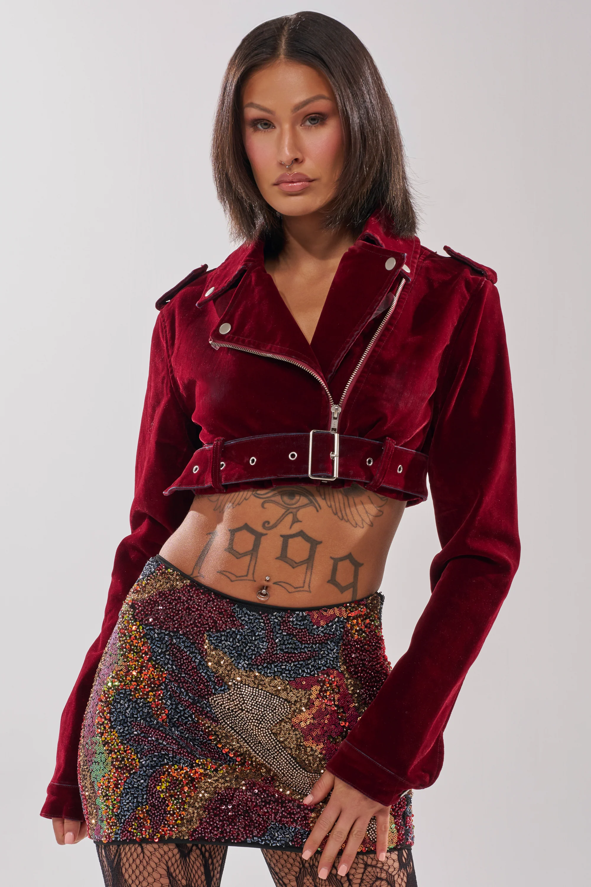 LULU VELVET DENIM MOTO