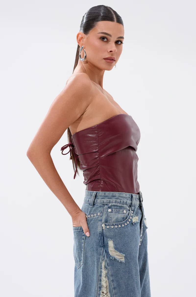 LUSH LIFE FAUX LEATHER BODYSUIT - Image 4