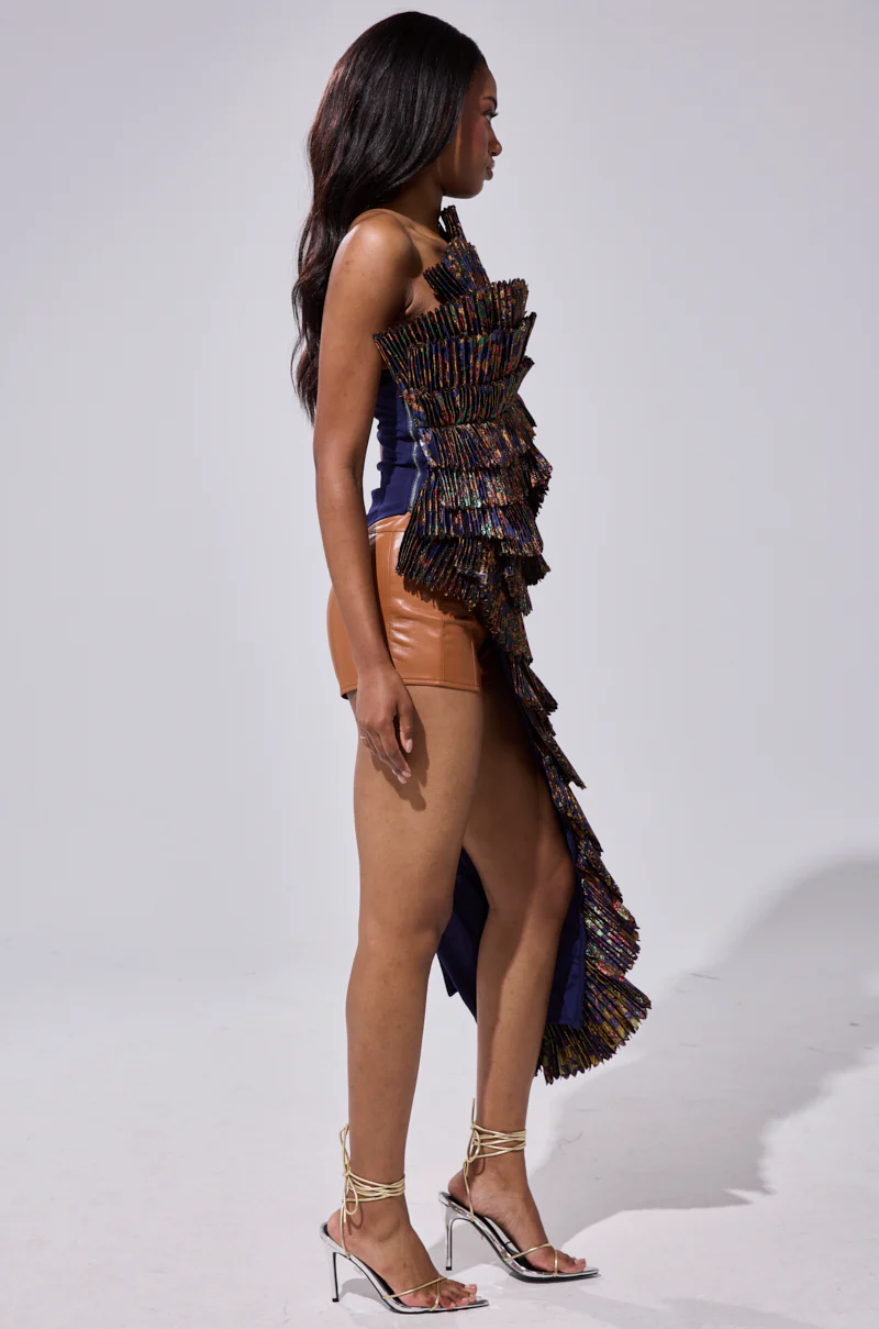 LUST FOR LIFE ASYMMETRICAL BROCADE TOP - Image 6