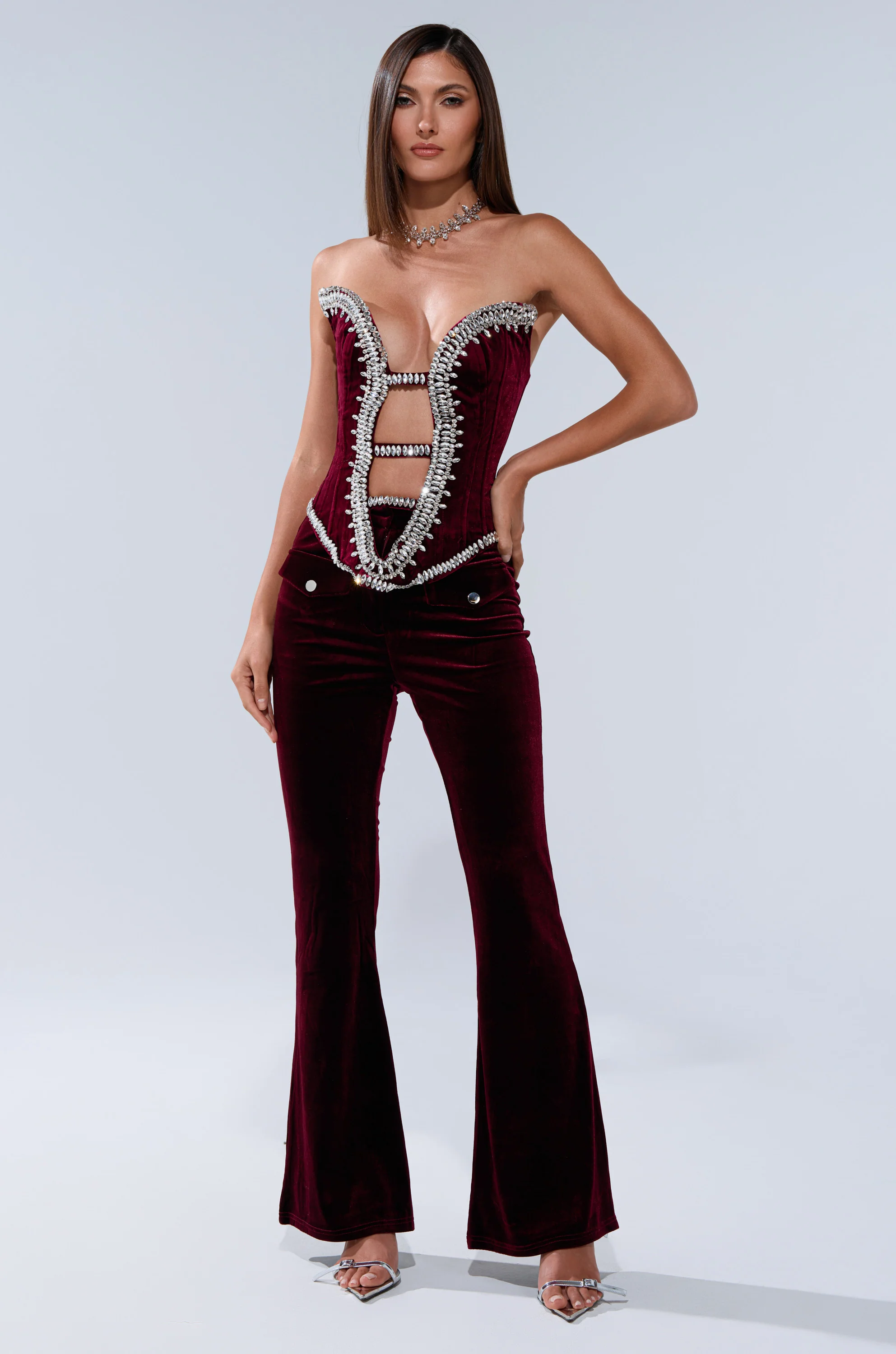 LUXE LIFE CORSET IN BURGUNDY - Image 8