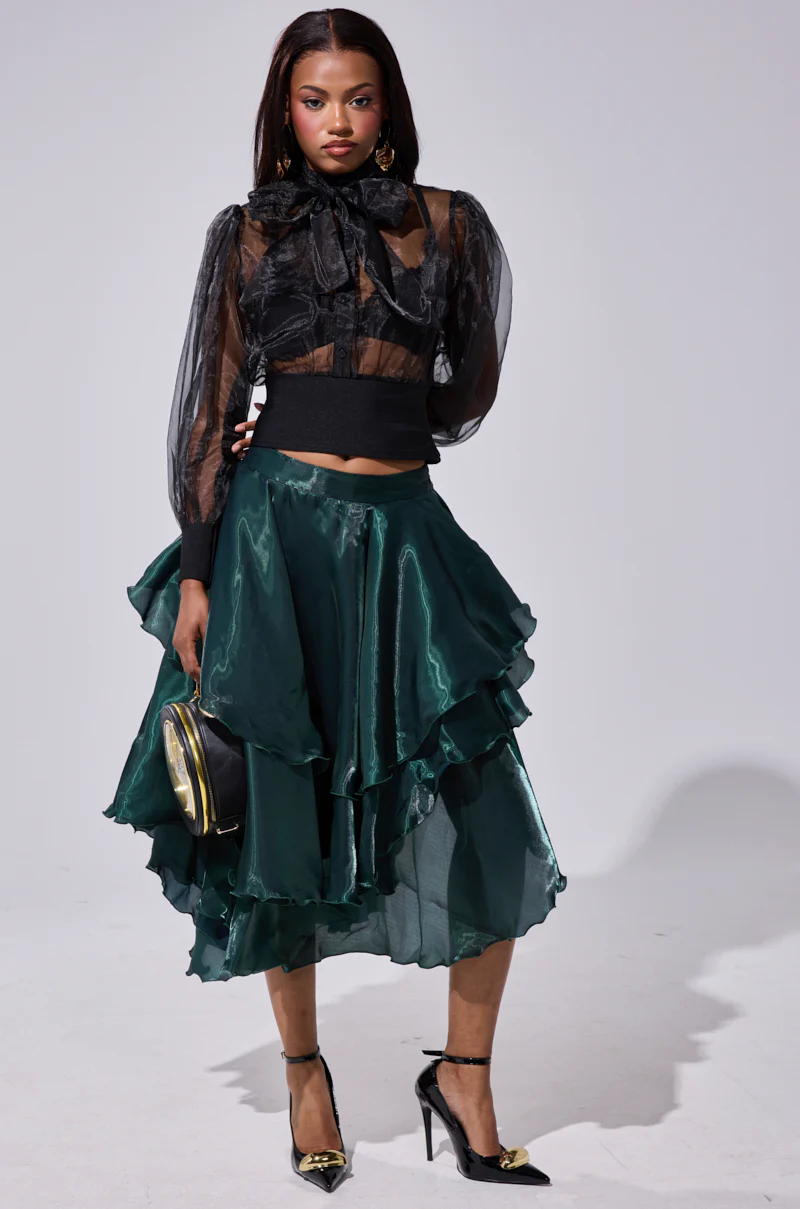 LUXE LIFE SATIN MIDI SKIRT - Image 6
