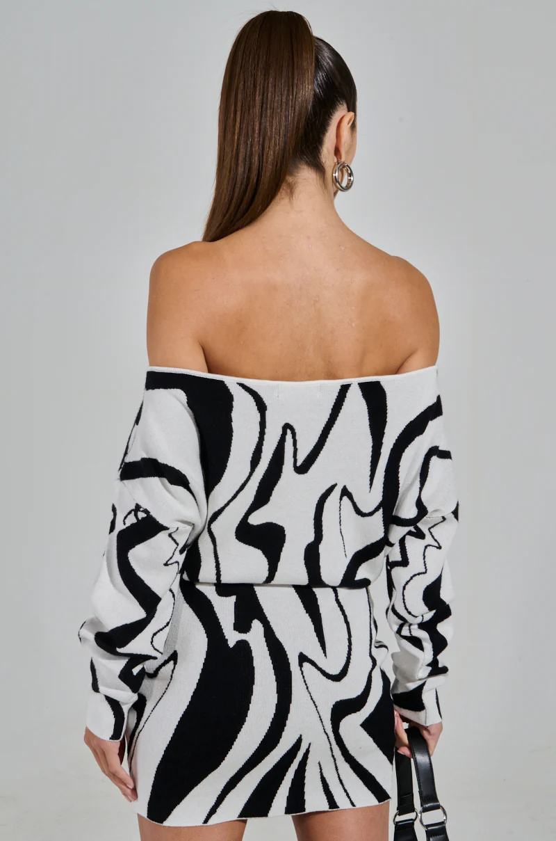 LYDIA KNIT PRINTED MINI DRESS - Image 5