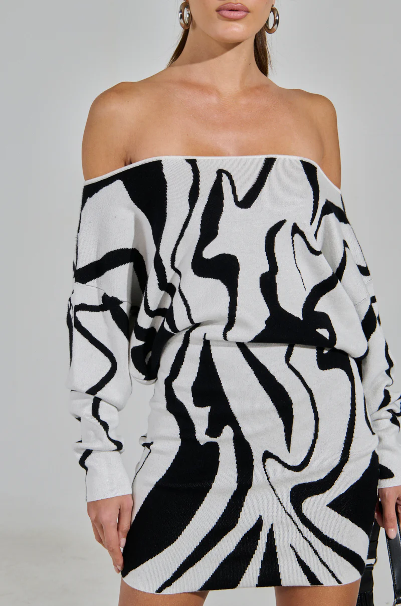 LYDIA KNIT PRINTED MINI DRESS - Image 8
