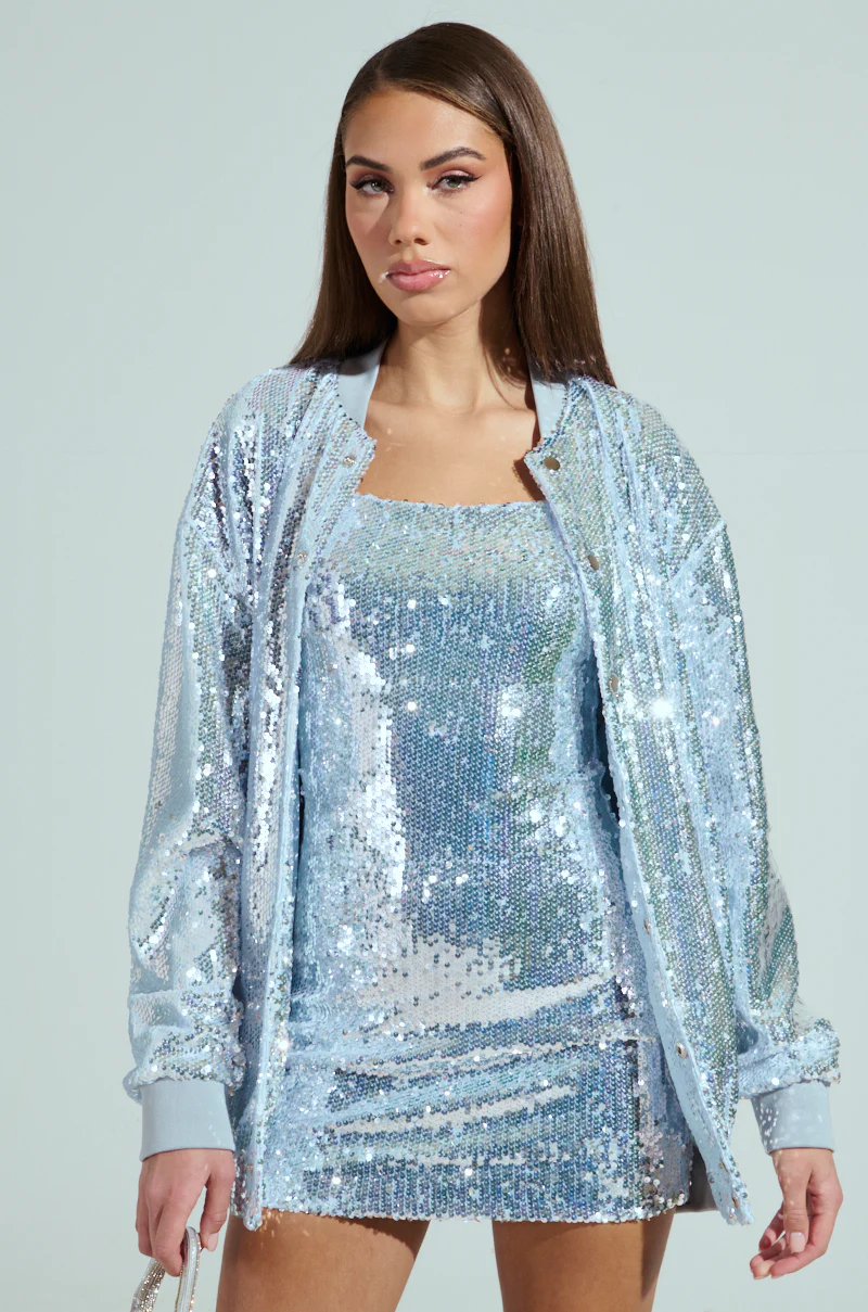 MA CHERIE OVERSIZED SEQUIN BOMBER - Image 2