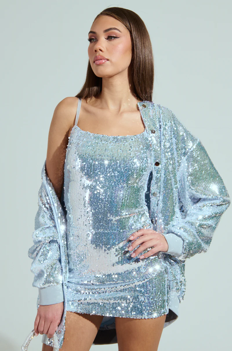 MA CHERIE OVERSIZED SEQUIN BOMBER - Image 3