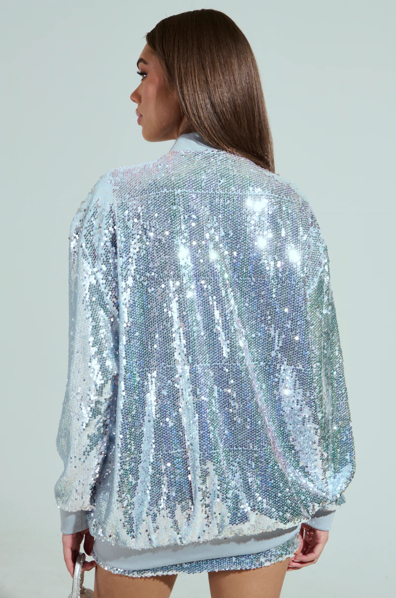 MA CHERIE OVERSIZED SEQUIN BOMBER - Image 5