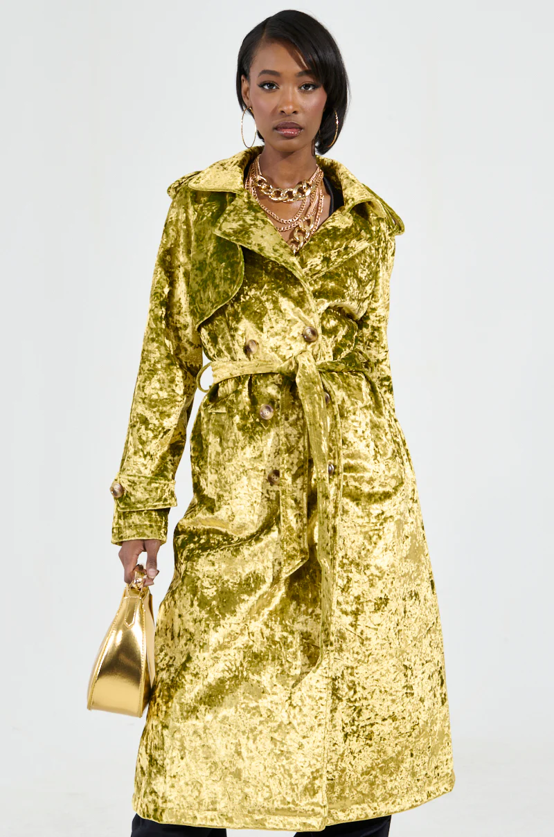 MAIN CHARACTER CRUSHED VELVET TRENCH - Image 4