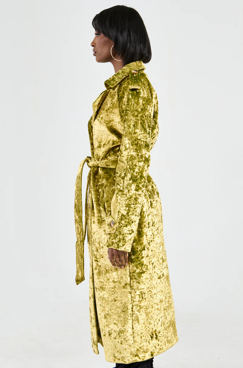 MAIN CHARACTER CRUSHED VELVET TRENCH - Image 5