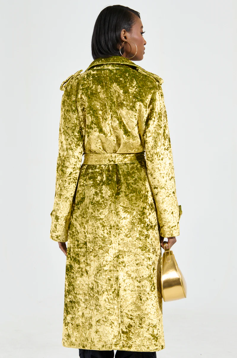 MAIN CHARACTER CRUSHED VELVET TRENCH - Image 6