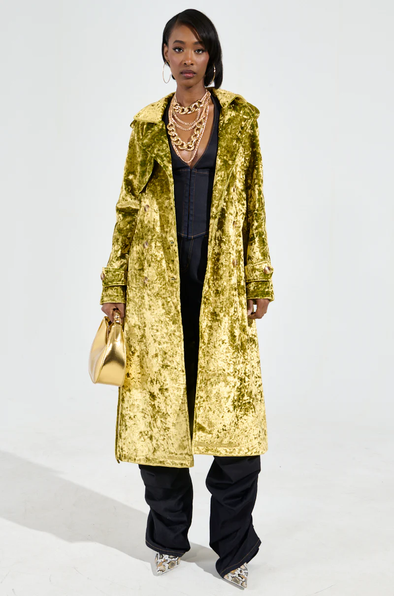 MAIN CHARACTER CRUSHED VELVET TRENCH - Image 7