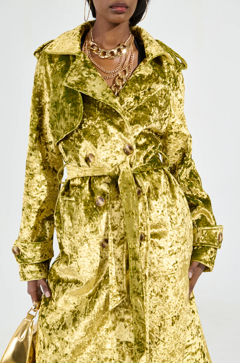 MAIN CHARACTER CRUSHED VELVET TRENCH - Image 8