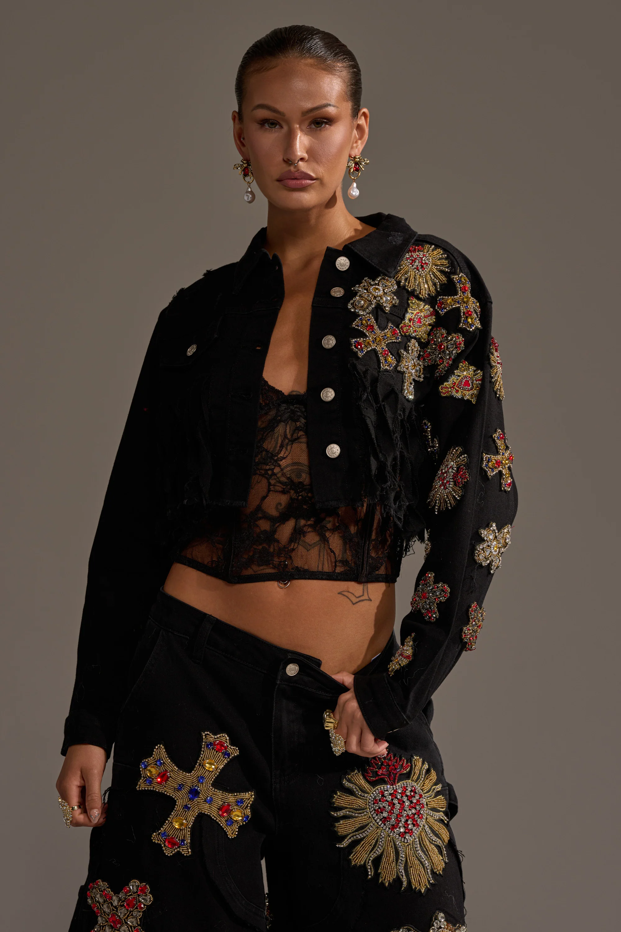 MAIN SQUEEZE CROPPED DENIM JACKET - Image 2