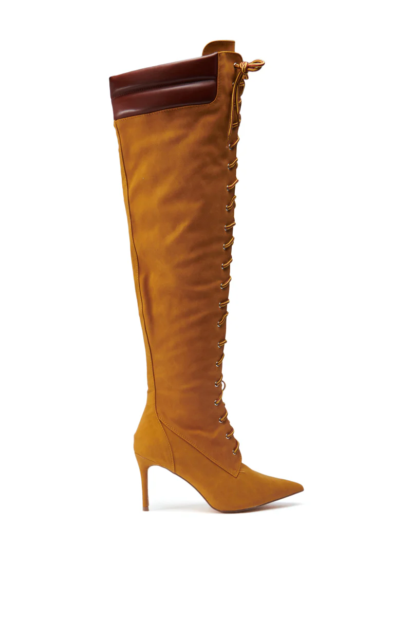 MANTRA SUEDE OVER THE KNEE BOOT IN BROWN - Image 4