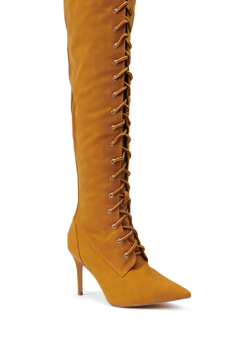 MANTRA SUEDE OVER THE KNEE BOOT IN BROWN - Image 7