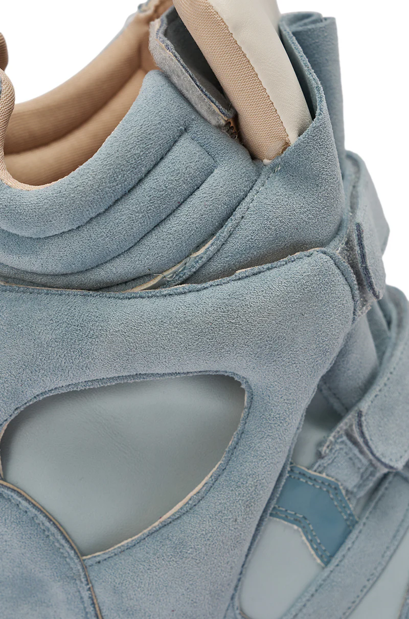MARANTO BLUE WEDGE FAUX SUEDE SNEAKER - Image 8
