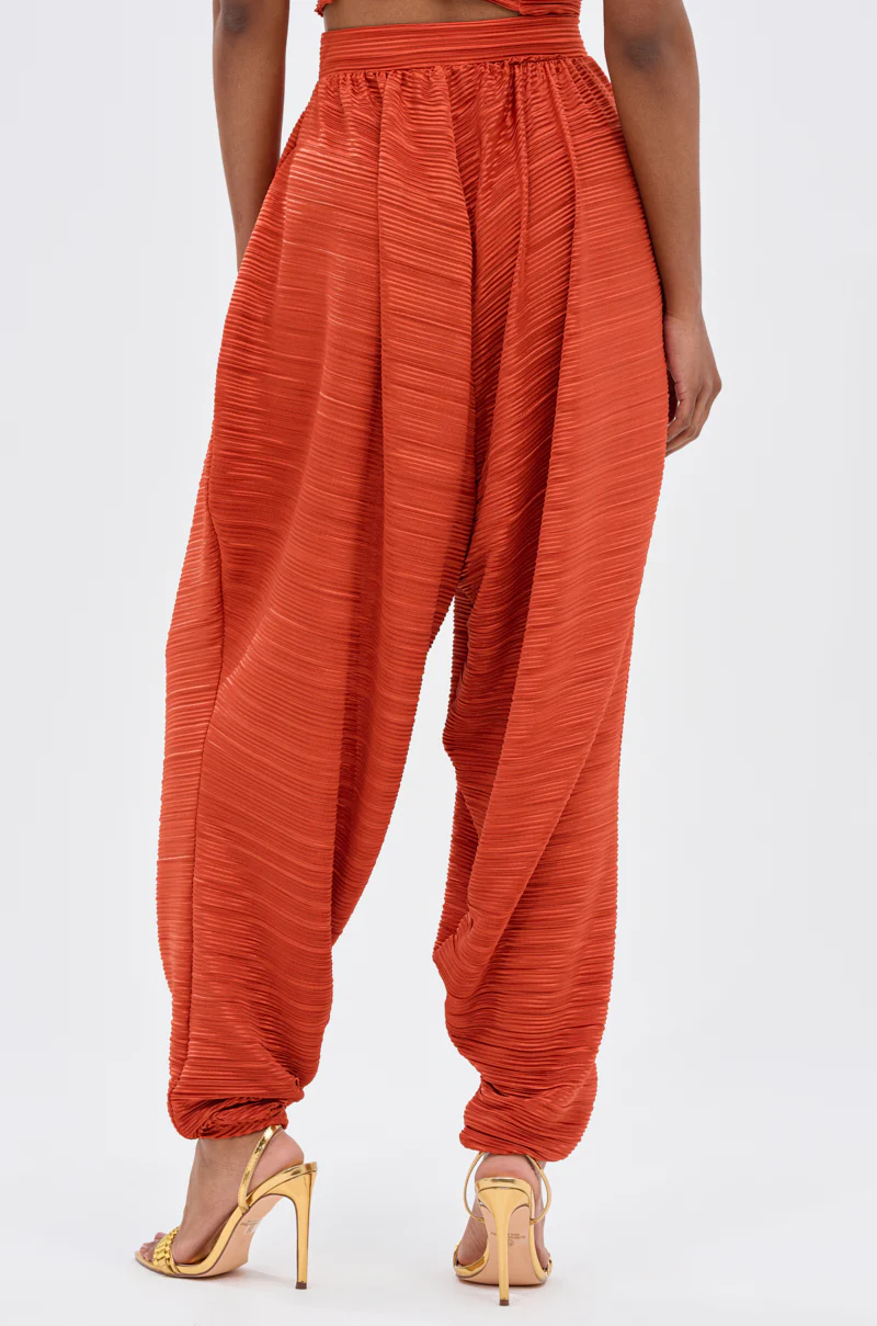 MAYAH WIDE LEG PLISSE PANT IN RED - Image 4