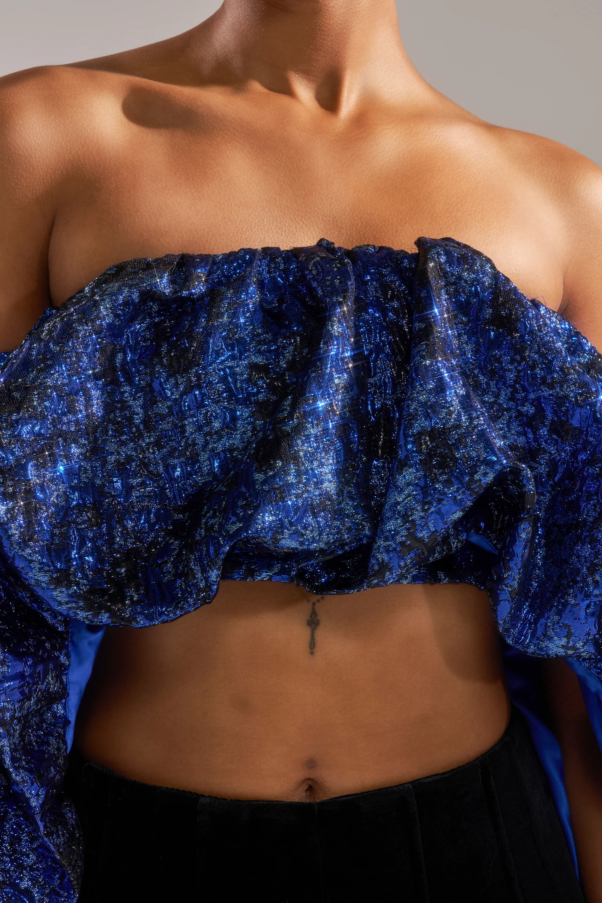 MELANI OFF THE SHOULDER HI-LOW BROCADE BLOUSE - Image 9