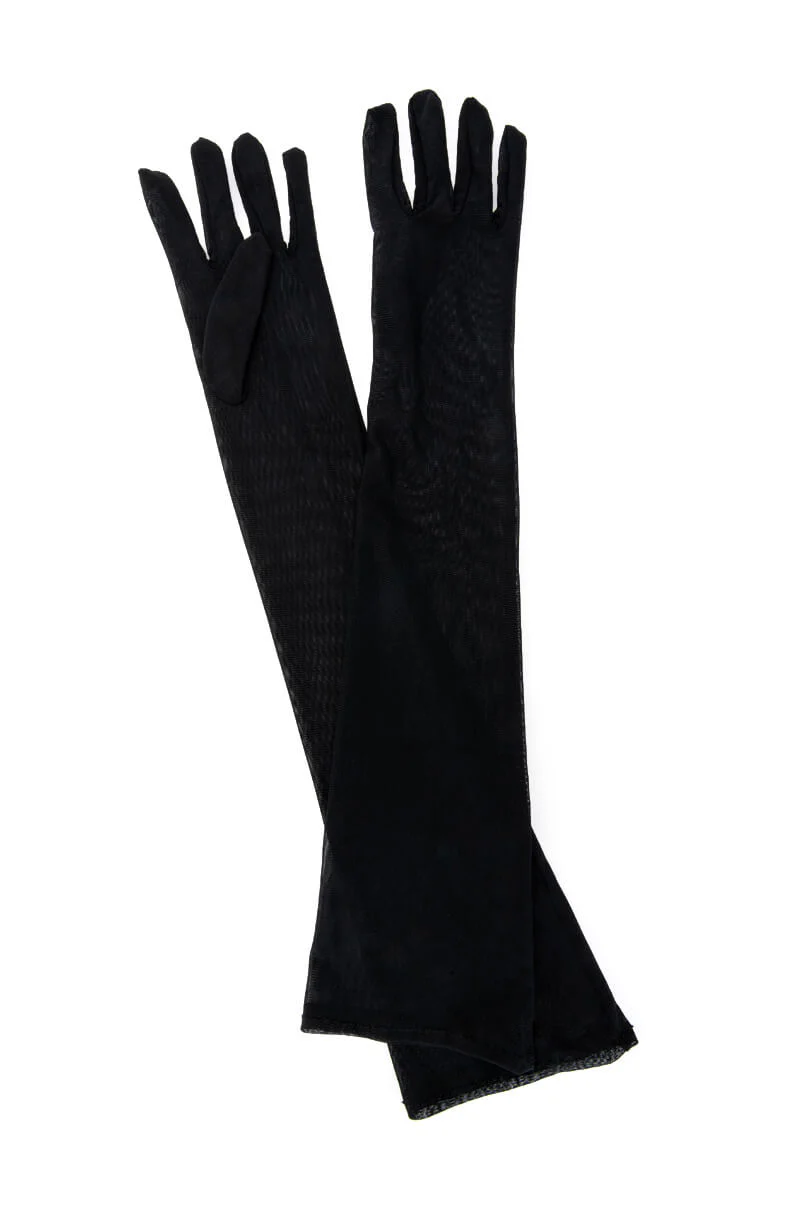 MESH LONG EVENING GLOVE IN BLACK - Image 11