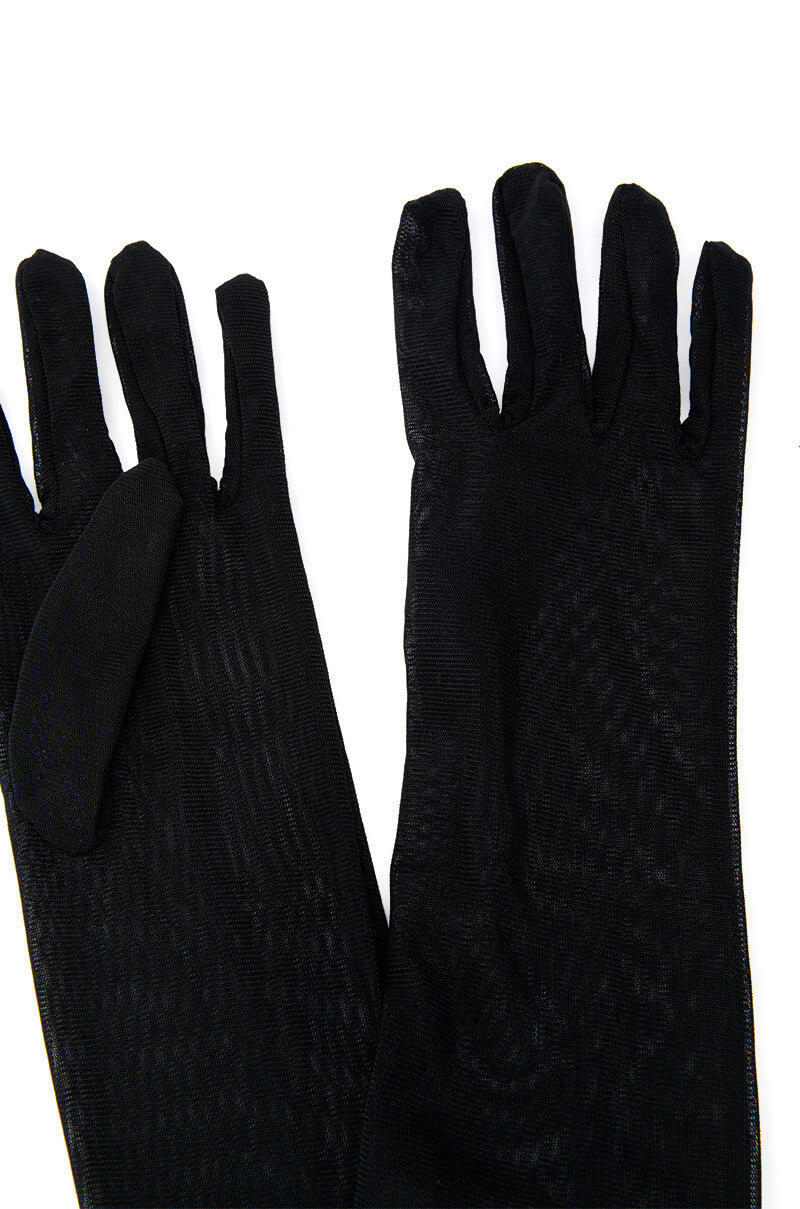 MESH LONG EVENING GLOVE IN BLACK - Image 12