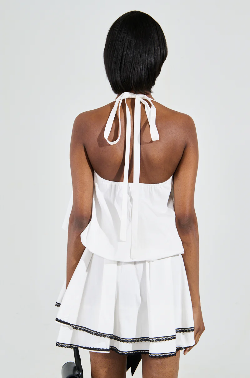 MIA POPLIN MINI DRESS WITH BOW - Image 7