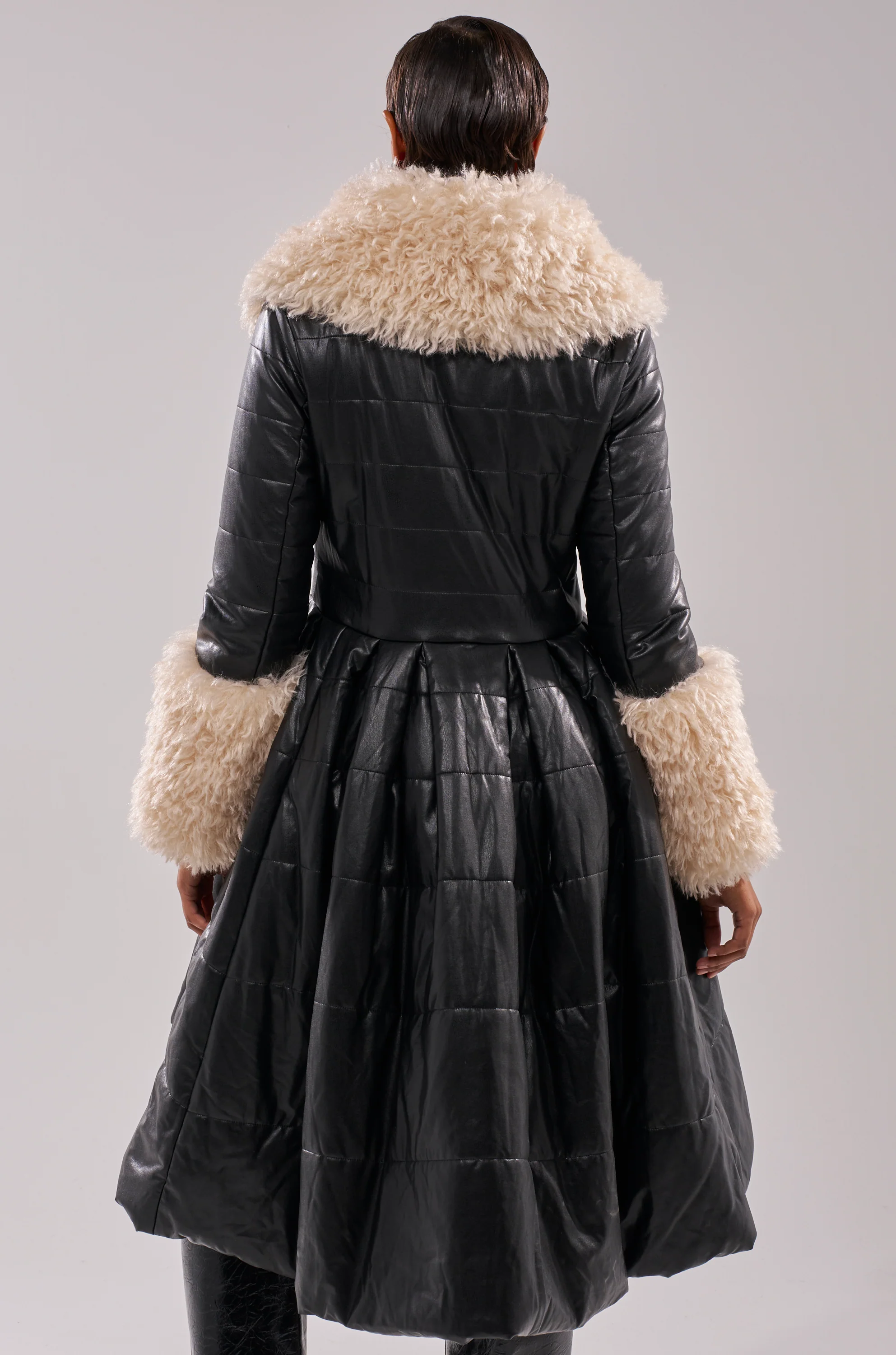 MIDTOWN PEPLUM PUFFER IN FAUX LEATHER - Image 5