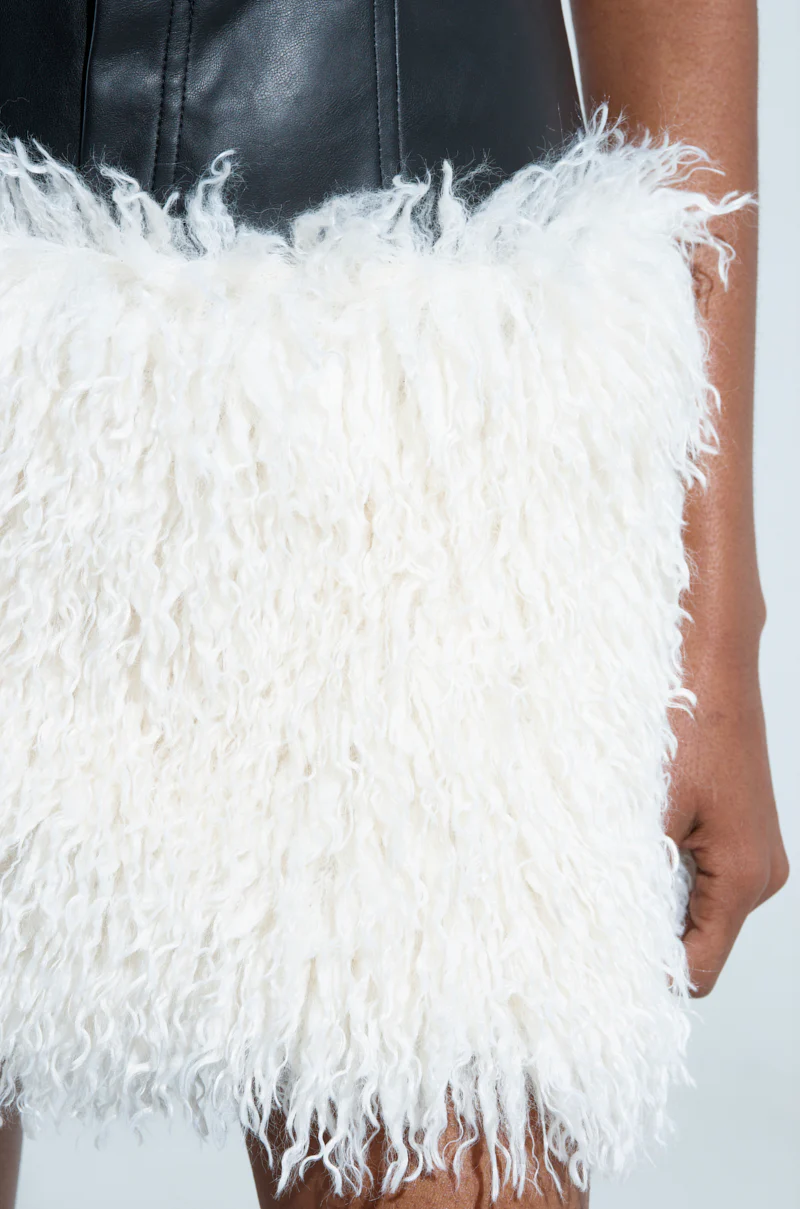 MIGHT DELETE LATER PU FUR MINI DRESS - Image 8