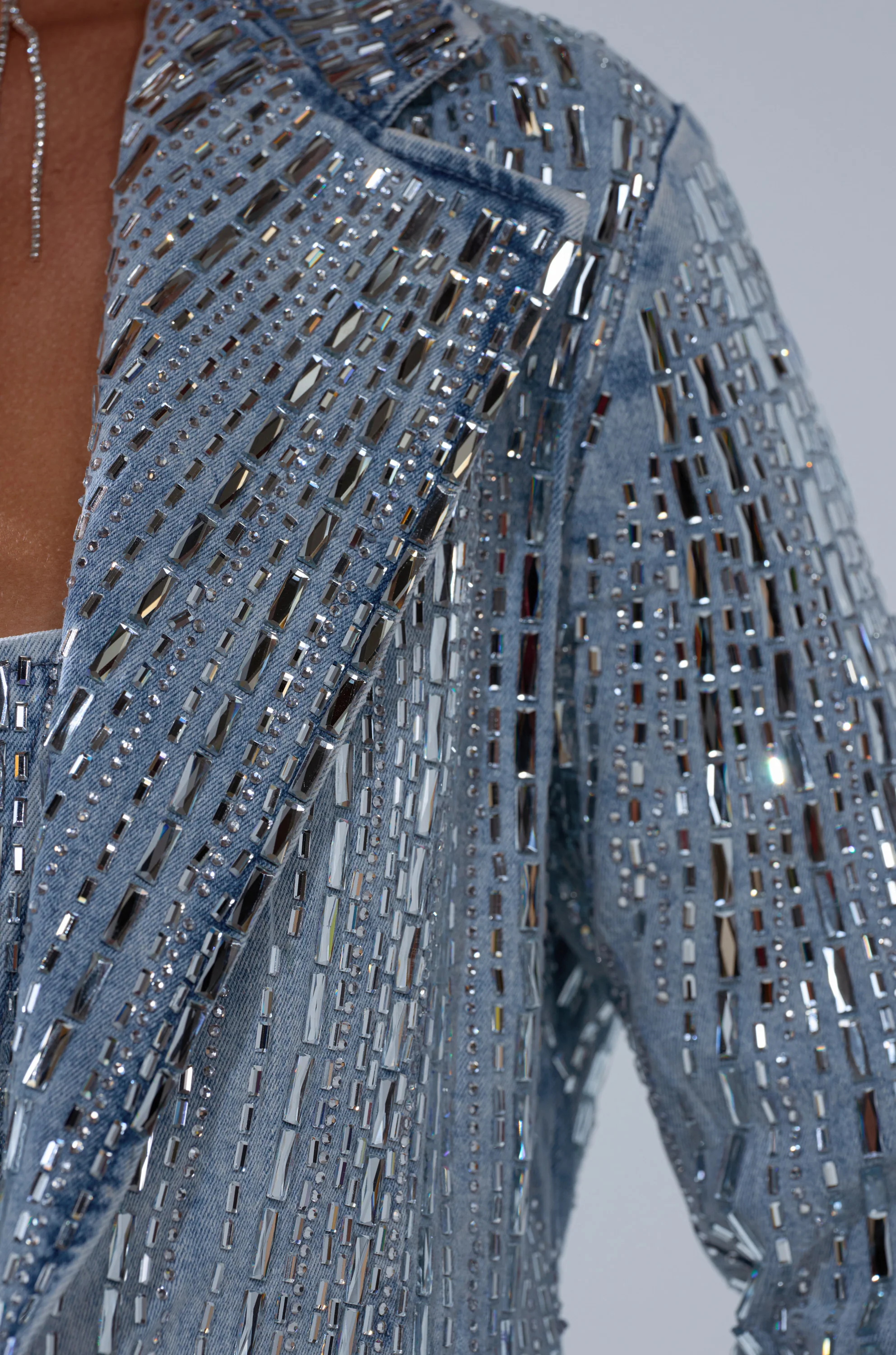 MILA EMBELLISHED BLAZER IN DENIM - Image 9