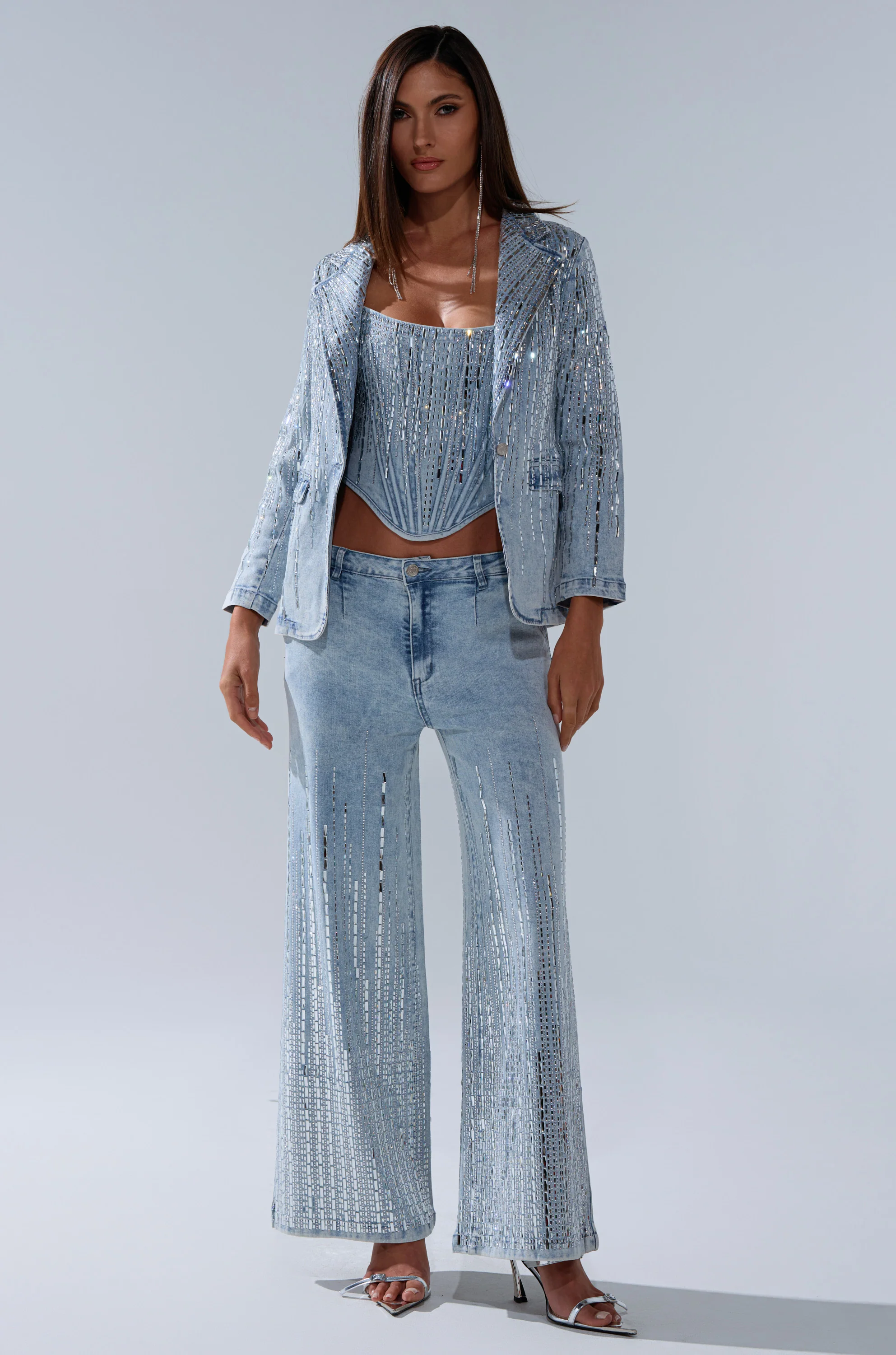 MILA EMBELLISHED CORSET IN DENIM - Image 11