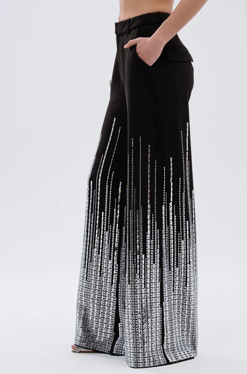 MILA EMBELLISHED FLARE PANT IN BLACK - Image 4