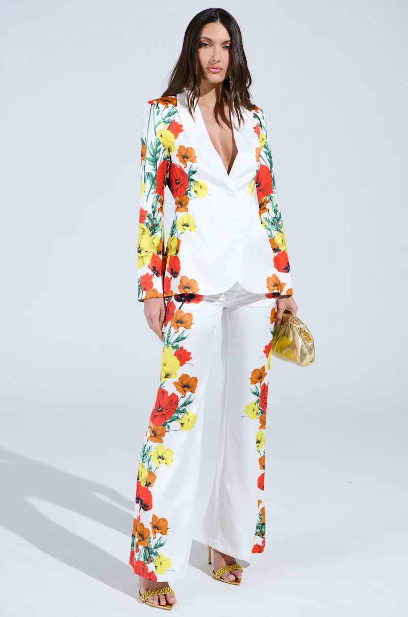 MIND MY OWN FLORAL SATIN TROUSERS - Image 8