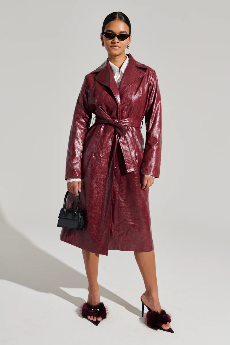 MISA FAUX LEATHER TRENCH - Image 7