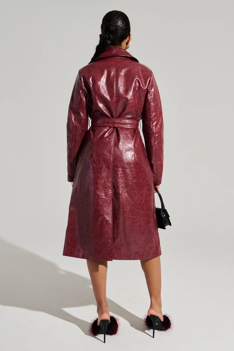 MISA FAUX LEATHER TRENCH - Image 9