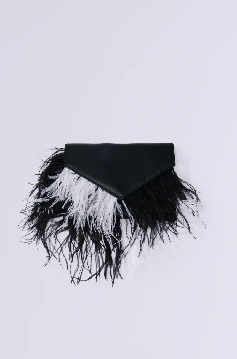 MIXED DECISIONS FEATHER CLUTCH - Image 2