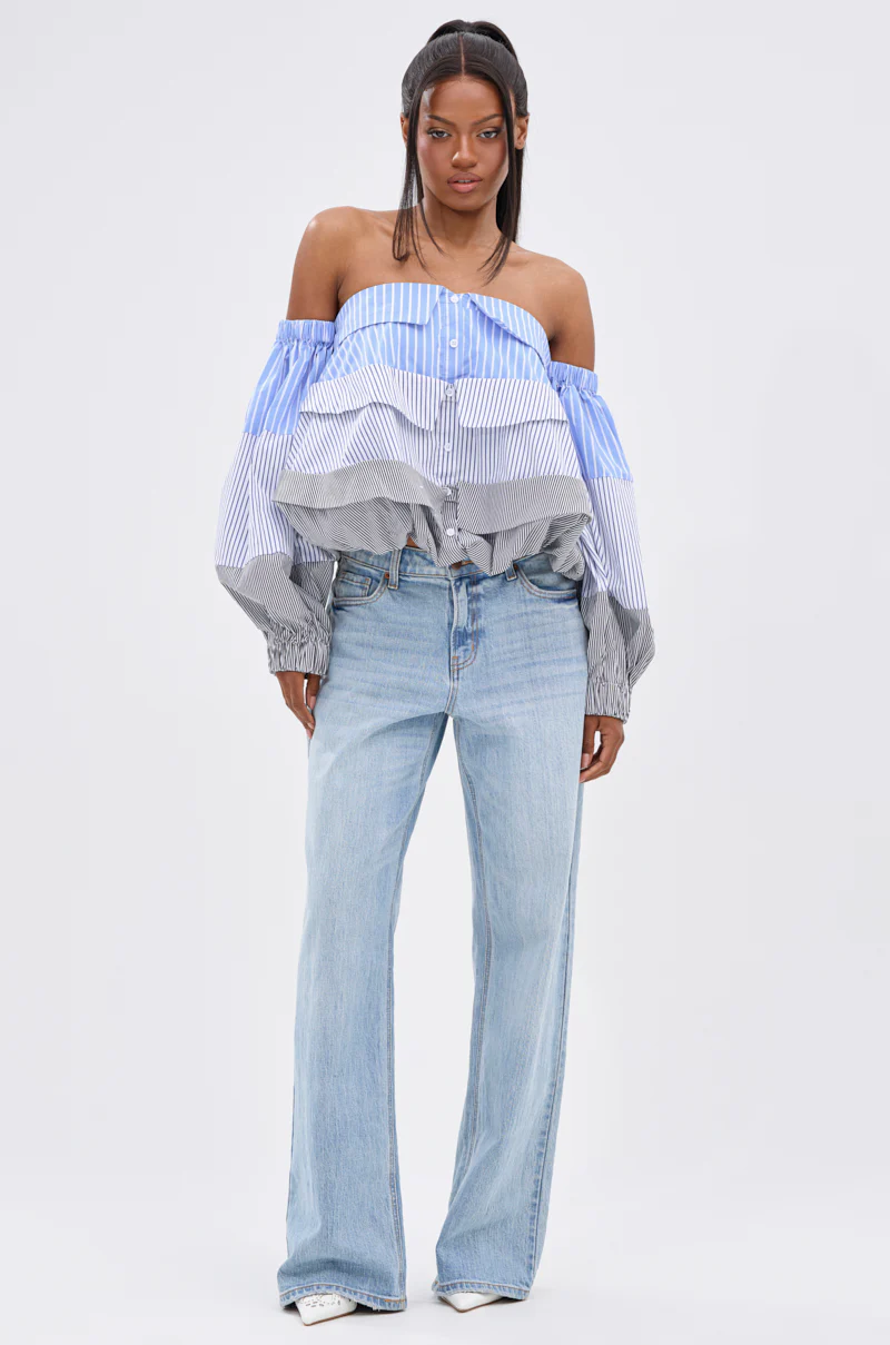 MIXED EMOTIONS STRIPE POPLIN BLOUSE - Image 6