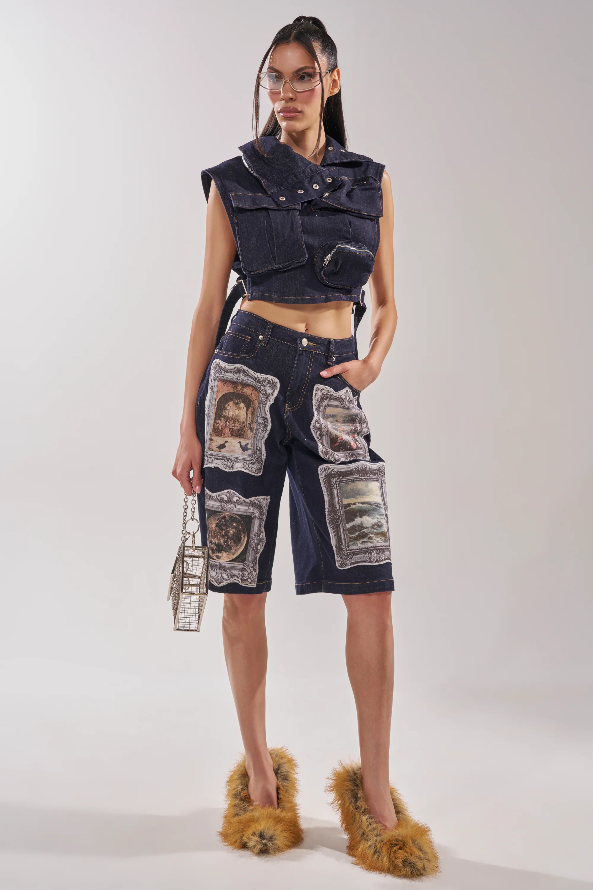 MODEL BEHAVIOR TOP IN DARK BLUE DENIM - Image 8