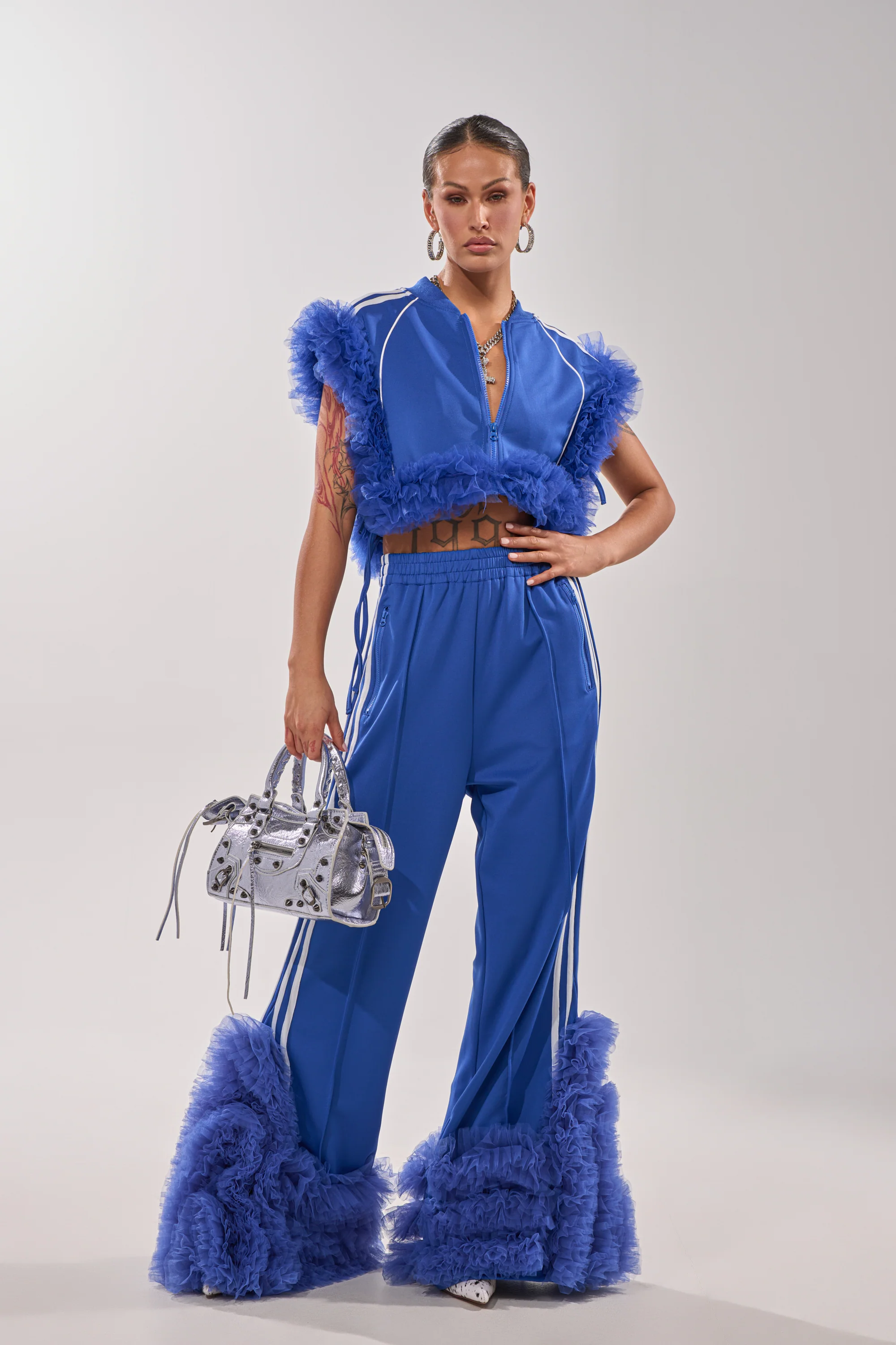 MODERN JAM SWEATSHIRT WITH TULLE IN ROYAL BLUE - Image 8