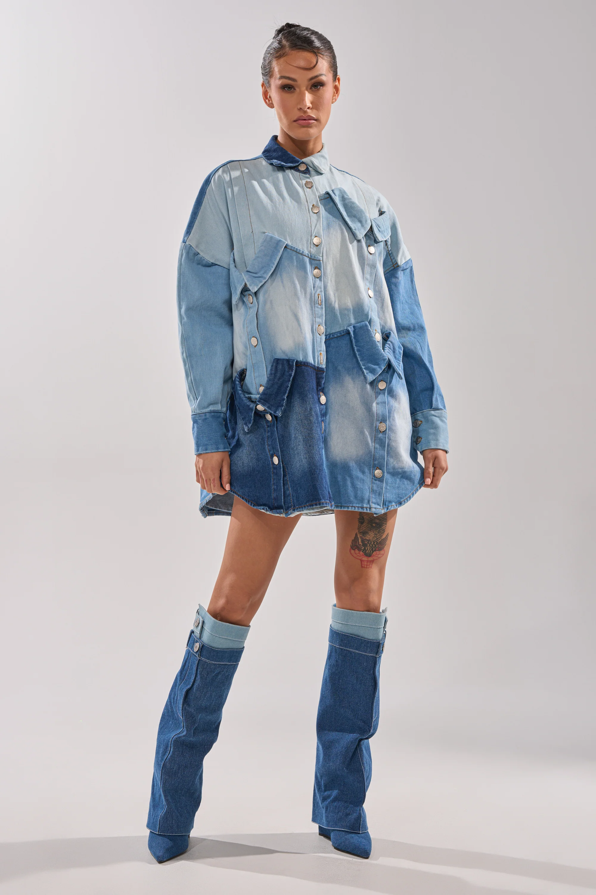 MONDAY BLUES DENIM MINI DRESS - Image 7