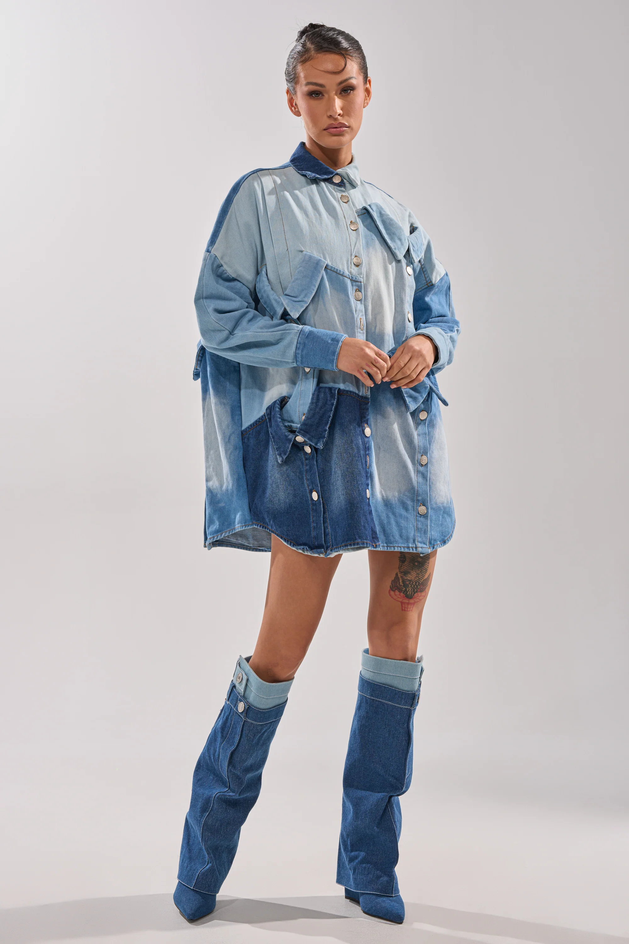 MONDAY BLUES DENIM MINI DRESS - Image 9