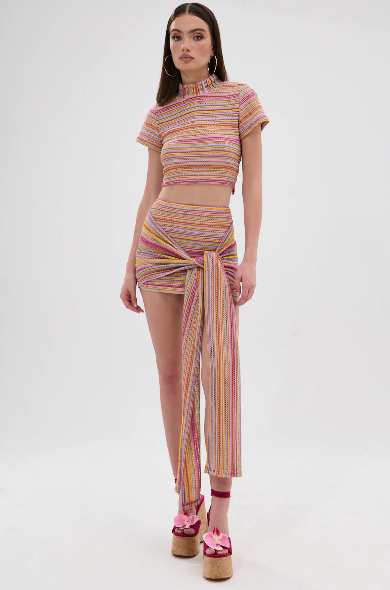 MORNING SHINE CROCHET SHORT SLEEVE CROP TOP - Image 6