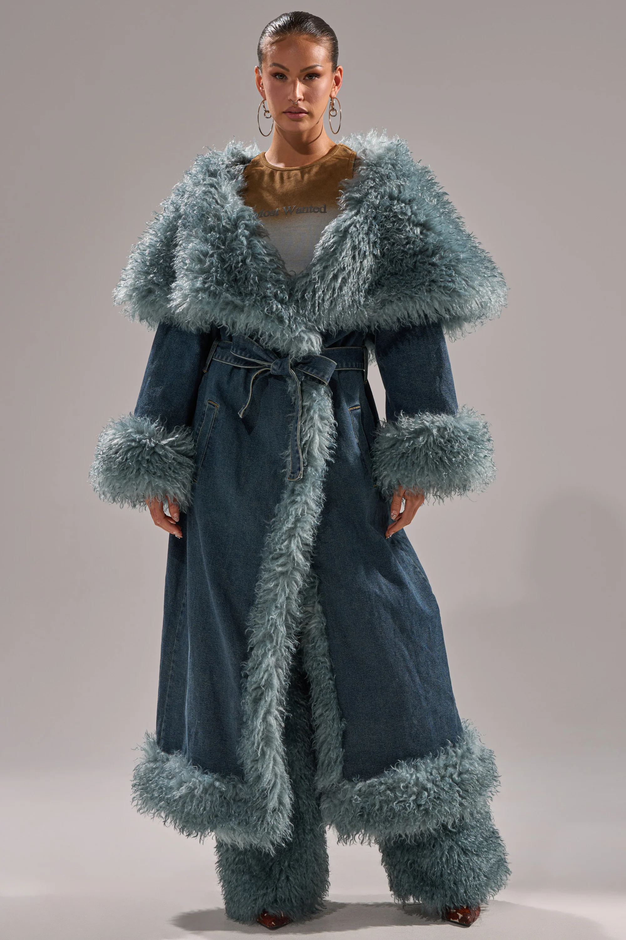 MOXIE FUR TRIM DENIM TRENCH - Image 6