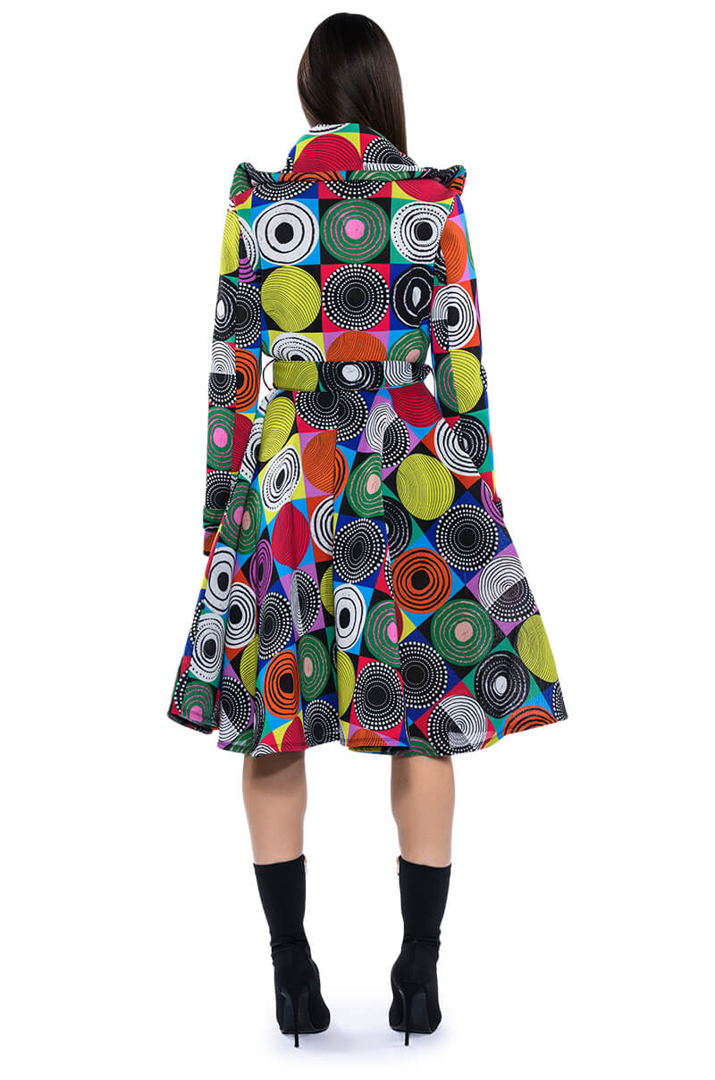 MULTI GEO PRINT TRENCH JACKET - Image 4