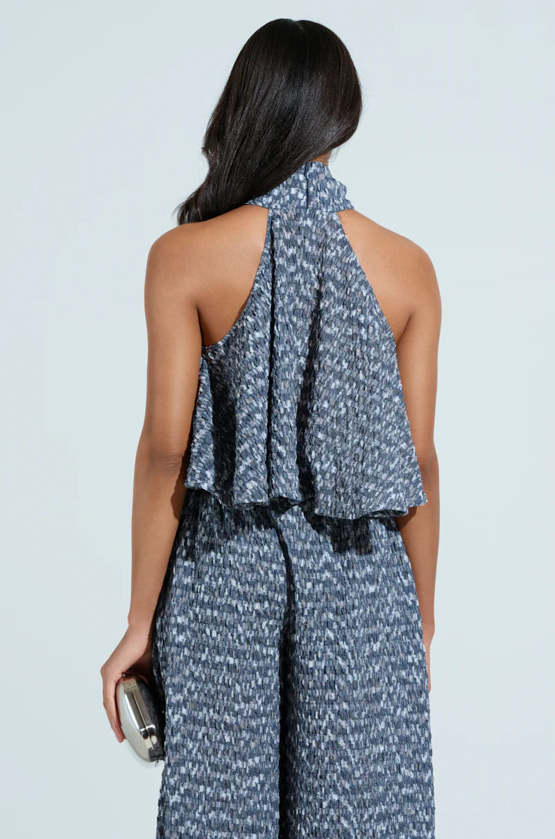 MULTI TEXTURED SLEEVELESS PEPLUM TOP - Image 4