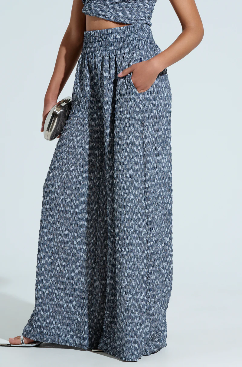 MULTI TEXTURED WIDE LEG PALAZZO PANT - Image 4
