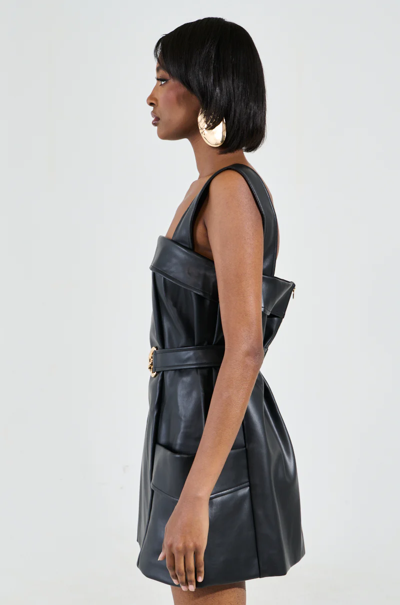 MY MOMENT PU EMBELLISHED MINI DRESS - Image 5