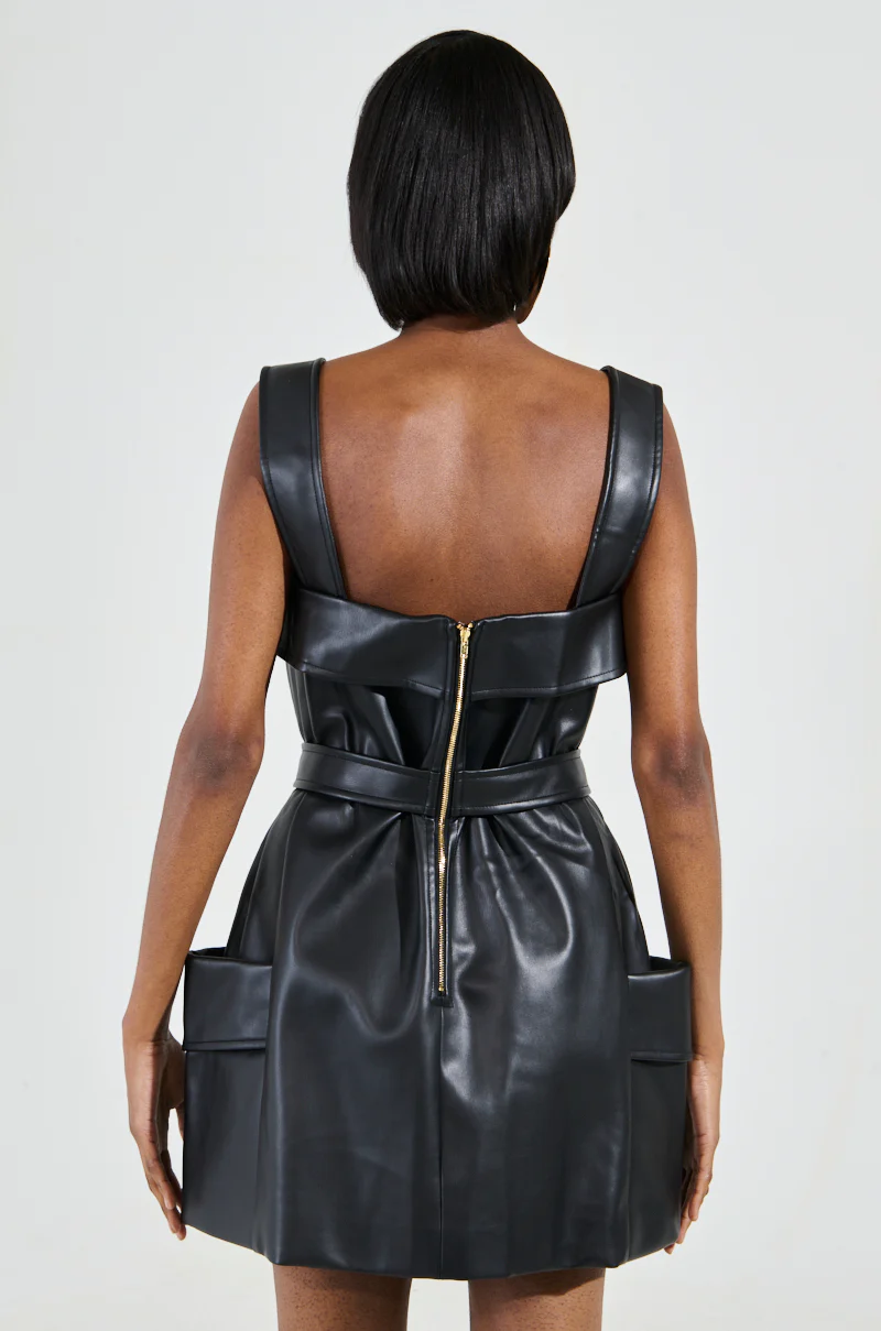 MY MOMENT PU EMBELLISHED MINI DRESS - Image 6