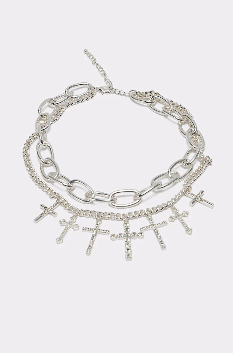 CROSS MY HEART SILVER NECKLACE - Image 5