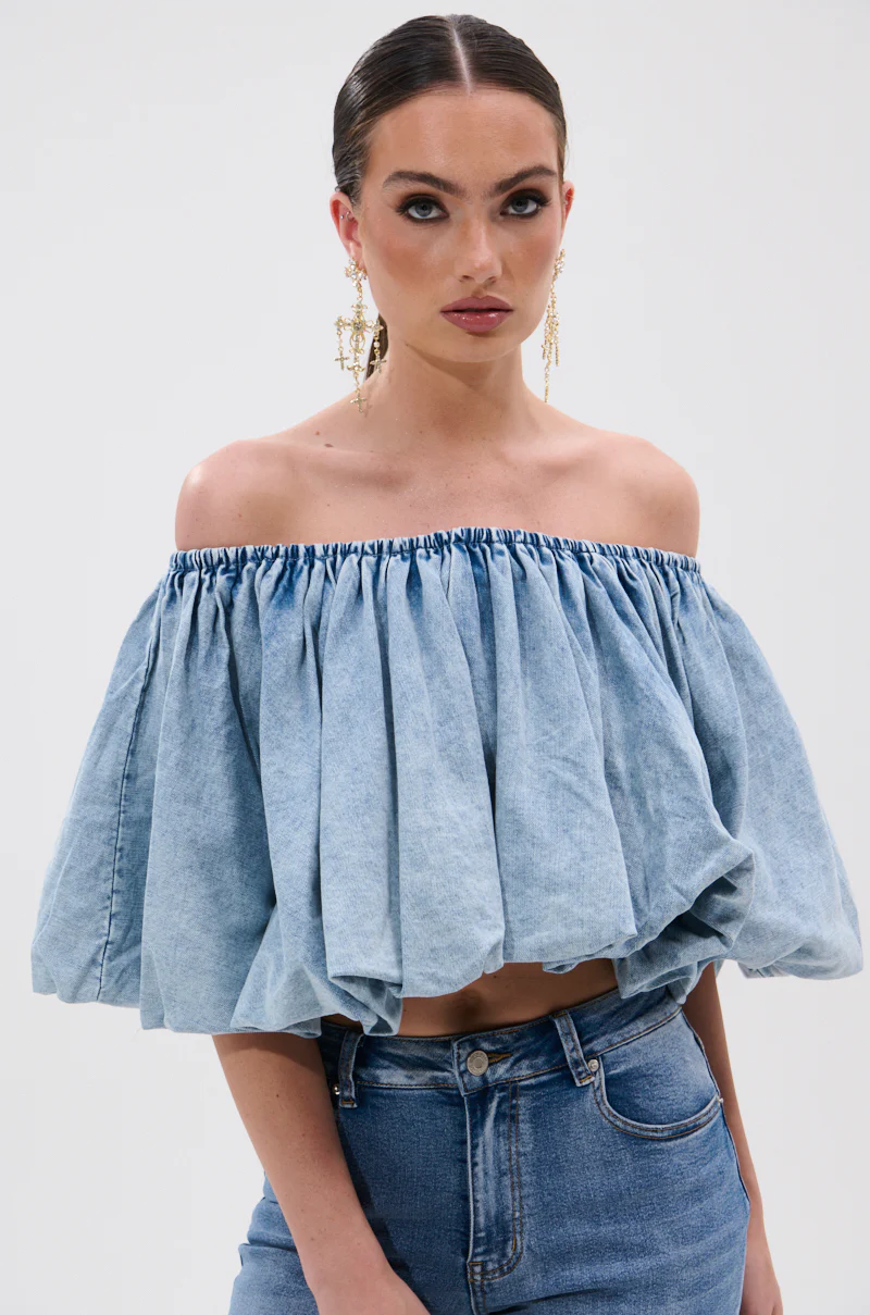 NEVER GOING TO STOP BLOUSE IN DENIM - Image 3