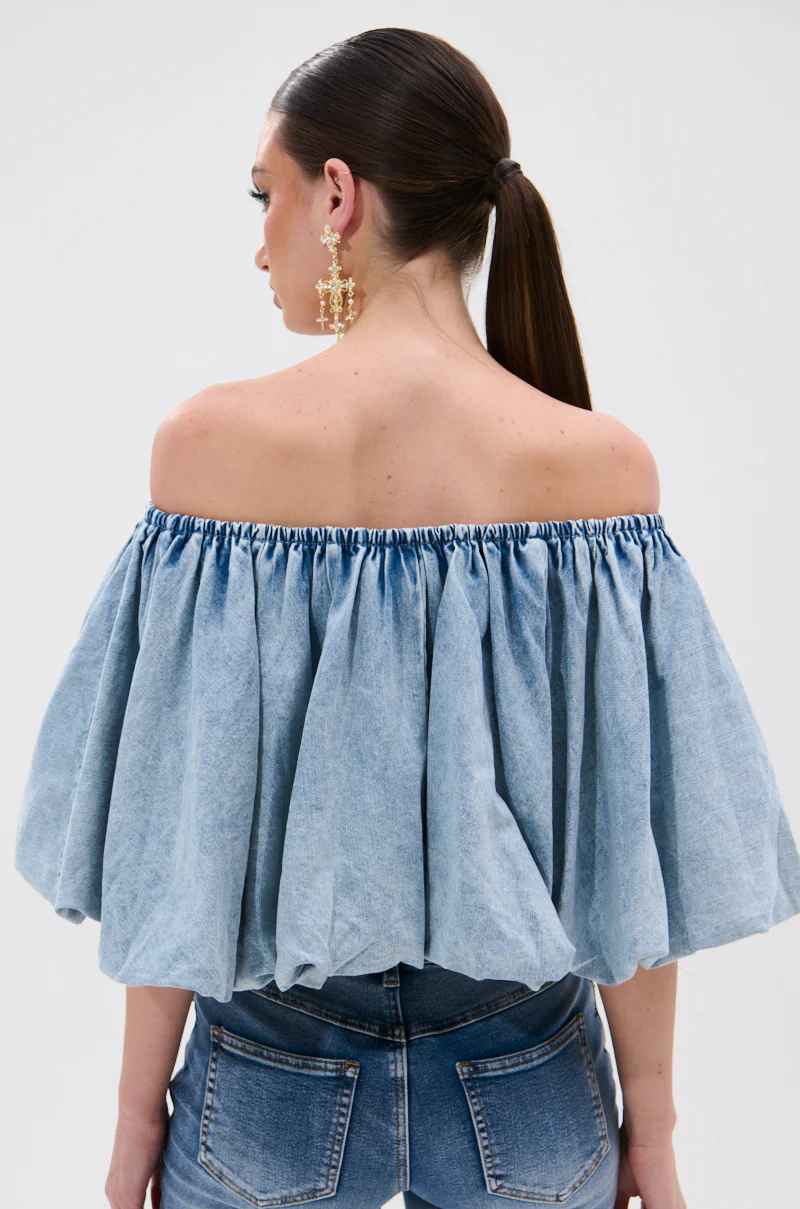 NEVER GOING TO STOP BLOUSE IN DENIM - Image 6