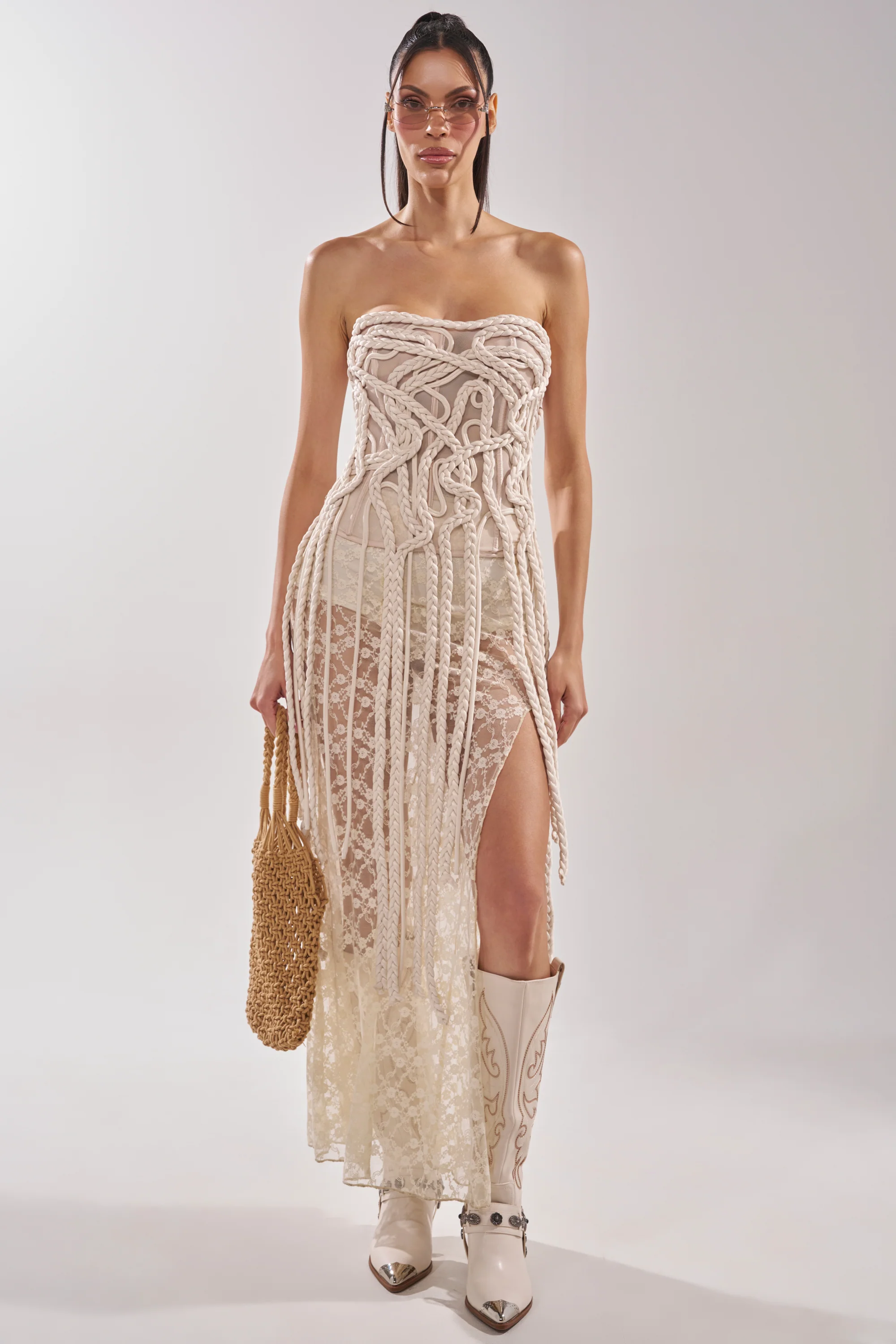 NEVER LOST TASSEL MESH CORSET - Image 6