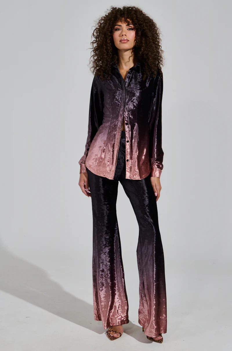 NEVER SWITCH UP OMBRE FLARE LEG PANT IN BLACK - Image 6